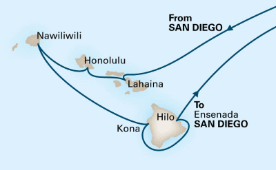 Holland America Hawaii cruise map