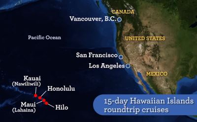 Princess Hawaii cruise map